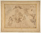 The Virgin Protectress of the City of Siena, Francesco Vanni (Italian, Siena 1563–1610 Siena), Pen and brown ink, brush and brown wash, over black chalk, on light brown paper