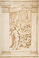 Saint Paul Speaking before King Agrippa (Acts 26), Giorgio Vasari (Italian, Arezzo 1511–1574 Florence), Pen and brown ink, brush and brown wash, over traces of black chalk