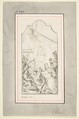 The Adoration of the Magi, Francesco Zugno (Italian, Venice 1709–1787 Venice), Graphite, drawing in upright rectangle with scalloped top. Framing lines in graphite