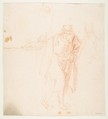 The Visitation of Our Lady (Luke 1:39-56)(recto); Zachariah (verso), Giacomo Zoboli (Italian, Modena 1681–1767 Rome), Red chalk. Verso: faint red chalk studies for the figures of Joseph and Zechariah