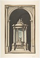 Design for a Pulpit, Louis Gustave Taraval (French, Stockholm 1738–1794 Paris), Pen and black ink, brush and brown, gray, and blue washes, over black chalk underdrawing
