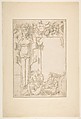 Design for a Wall Decoration, Attributed to Rosso Fiorentino (Italian, Florence 1494–1540 Fontainebleau), Pen and brown ink, brush and gray wash