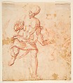 Study of St. John (recto); Study of a Warrior (verso), Eugenio Cajés (Spanish, Madrid 1575–1634 Madrid), Red chalk with brush and red wash (recto and verso)