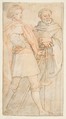 Saint Michael and Saint Giovanni Gualberto (after Andrea del Sarto's Vallombrosa Altarpiece), Federico Zuccaro (Zuccari) Italian, Black and red chalk