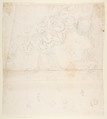 Design for One Quarter of a Ceiling with a Medallion at the Center (recto); Design for a Quarter of a Ceiling with a Medallion at the Corner and a Medallion at the Center (verso), Workshop of Leonardo Marini (Italian, Piedmontese documented ca. 1730–after 1797), Graphite with some ruled and compass construction