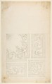 One Quarter of a Design for a Ceiling of a Room with Halved Variant Designs, Workshop of Leonardo Marini (Italian, Piedmontese documented ca. 1730–after 1797), Graphite with ruled and compass construction