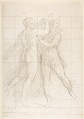 The Muses Thalia and Erato, Andrea Appiani (Italian, Milan 1754–1817 Milan), Black chalk; squared in black chalk