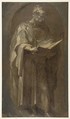 Saint Mark, Domenico Beccafumi (Italian, Cortine in Valdibiana Montaperti 1484–1551 Siena), Brush with brown, beige, and cream-colored tempera and emulsion, on paper.