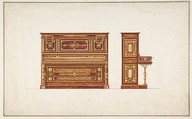 Design for a Piano, Anonymous, French, 19th century French, Watercolor