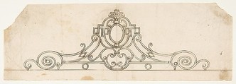 Motif for an Iron Balcony, Anonymous, French, 19th century  French, Pen and brown ink