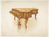 Design for a Piano, Anonymous, French, 19th century French, Watercolor with traces of graphite