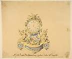 Design for a Clock: Summer and Autumn, Anonymous, French, 19th century  French, Graphite, pen and black ink, brush and gray wash, watercolor, and gouache
