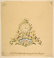 Design for a Clock with Two Cherubs, Anonymous, French, 19th century  French, Graphite, pen and black ink, brush and gray wash, watercolor, and gouache
