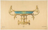 Design for a Compotier, Anonymous, French, 19th century  French, Graphite, watercolor, and gouache