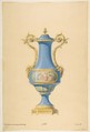 Design for a Porcelain Vase with Bronze Mount, Anonymous, French, 19th century French, Graphite, watercolor, gouache, and gold gilt