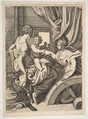 The mystic marriage of Saint Catherine, Anonymous, Italian, 16th century Italian, Etching