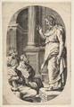 Saint Paul Preaching, an oval composition, Giulio Bonasone Italian, Engraving