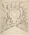 Design for an Overdoor, Anonymous, French, 17th century, Pen and gray ink, brush and gray wash