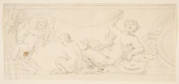 Design for a Frieze, Anonymous, French, 18th century, Black chalk