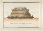 Design for a Machine, Anonymous, French, 18th century, Pen and brown ink, watercolor. Dimensions in pieds given on each side of machine.
