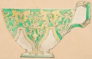 Design for a tea cup, Anonymous, French, 19th century French, Pen and ink and watercolor
