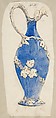 Design for an Ewer, Anonymous, French, 19th century French, Pen and black ink, brush and gray and blue wash, over graphite. Design pasted to gray mounting paper.
