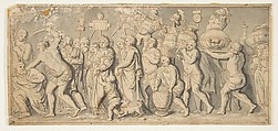 Design for a Roman Procession, Anonymous, French, 18th century  French, Pen and brown ink with brush and gray wash