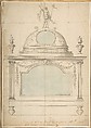 Design for a Reliquary, Anonymous, French, 18th century, Pen and black ink, brush and gray and blue wash