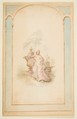Ornament Design for Wall Panel, Anonymous, French, 19th century French, Watercolor on wove paper