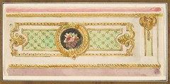 Design for a Decorative Wall Panel, Anonymous, French, 19th century French, Watercolor on wove paper