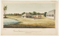 View of a Chaudézie in the interior of an English traveller's tent, Anonymous, French, 19th century French, Black ink and watercolor over graphite on laid paper