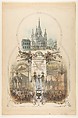 Russian Orthodox Cathedral, Paris, Anonymous, French, 19th century  French, Pen and black and brown ink, brush and brown, gray, and blue/green wash, gouache, over graphite