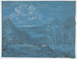 View of the Ankl-Alpe and the Schliersee, Johann Georg von Dillis German, Black chalk, heightened with white chalk (? partly oxidized)
