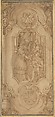 Design for a Cartouche with a Religious Subject in the Central Compartment, Attributed to Taddeo Zuccaro (Italian, Sant'Angelo in Vado 1529–1566 Rome), Pen and brown ink, brush and brown wash, over leadpoint (?)