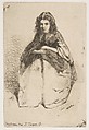 Fumette, James McNeill Whistler (American, Lowell, Massachusetts 1834–1903 London), Etching, printed in black ink on gray chine on off-white wove paper (chine collé);  fifth state of five (Glasgow)