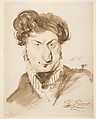 Caricature of Charles-Henri Plantade (?), Horace Vernet  French, Pen and brown ink, brush and brown wash and black chalk
