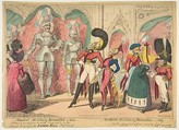 Ancient Military Dandies of 1450 – Modern Military Dandies of 1819, George Cruikshank  British, Etching, hand colored