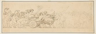 Design for a Frieze with a Procession of Putti, Anonymous, French, 19th century  French, Pen and black ink over graphite