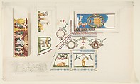 Three drawings from an Album Inscribed on the Cover "Naples, Herculaneum, Pompeii", Anonymous, French, 19th century