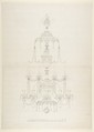 Design for a Chandelier, Anonymous, French, 18th century, Pen and black ink