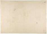 Design for a Music Room, Anonymous, French, 19th century, Pen and gray ink, brush and gray, yellow, blue, and pink wash.