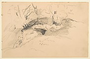 Sketchbook with views of Tours, France and its environs, Eugène Delacroix (French, Charenton-Saint-Maurice 1798–1863 Paris), Graphite and watercolor on wove paper