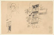 Sketchbook with views of Tours, France and its environs, Eugène Delacroix (French, Charenton-Saint-Maurice 1798–1863 Paris), Graphite and watercolor on wove paper