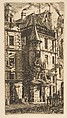 House with a Turret, rue de la Tixéranderie, Paris, Charles Meryon  French, Etching on laid paper; third state of five
