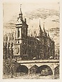 The Clock Tower, Paris, Charles Meryon French, Etching with engraving on laid paper (Hudelist); fifth state of ten