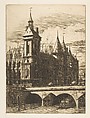 The Clock Tower, Paris, Charles Meryon French, Etching with engraving on laid paper; fifth state of ten
