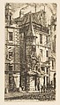House with a Turret, rue de la Tixéranderie, Paris, Charles Meryon  French, Etching on laid paper; fourth state of five