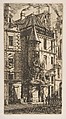 House with a Turret, rue de la Tixéranderie, Paris, Charles Meryon  French, Etching on china paper; third state of four