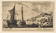 Calais Boats in Vlissingen, Charles Meryon  French, Etching; second state of two
