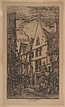 Rue des Toiles, Bourges, Charles Meryon  French, Etching with drypoint; eighth state of eight